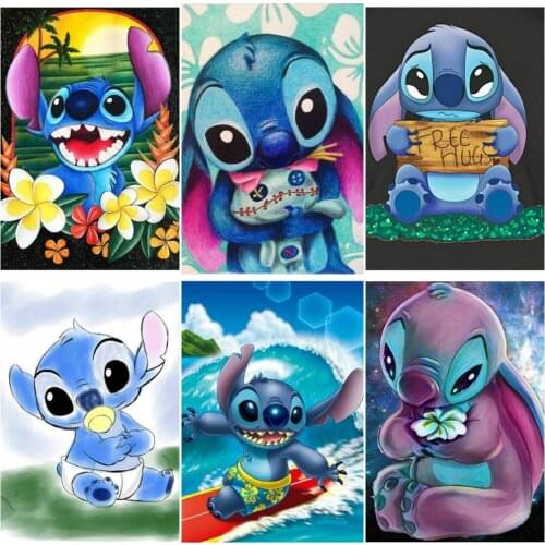 5D Diamond Painting Disney Stitch Full Square Diamond Embroidery Animals Pictures Of Rhinestones Mosaic Home Decoration Gift
