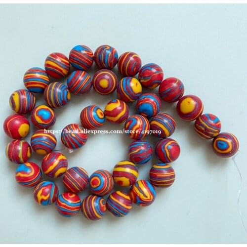 Free Shipping Synthetic Stone Red Lace Malachite Round Loose Beads 15" Strand 6 8 10 12 MM Pick Size For Jewelry Making
