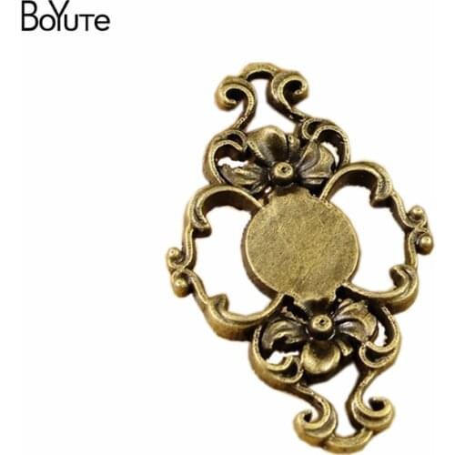 BoYuTe (40 Pieces/Lot) Round Cabochon 10MM Pendant Base Wholesale Vintage Style Bronze Pendant Blanks Diy Accessories Parts
