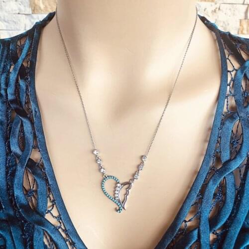 Half of My Heart 925 Sterling Silver Necklace Women Girls Gift Jewelry Accessories Fashion Handmade Elegant Chain