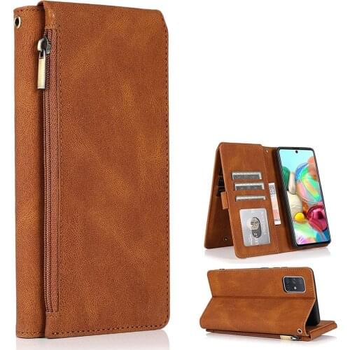 Compatible with Samsung Galaxy A71 5G Wallet Case Zipper Leather Flip Cover Card Holder Stand Phone Cases for Glaxay A 71 G5 71A