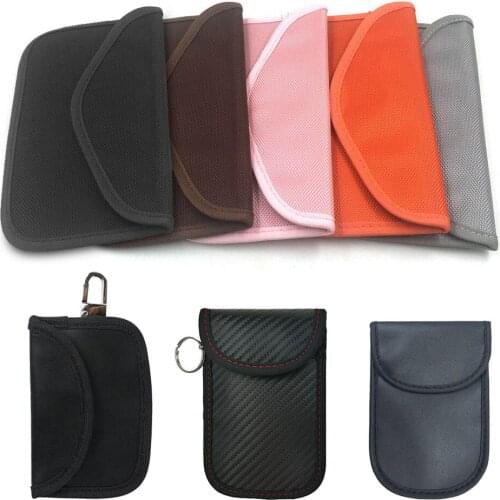 Mini Car Key Case For Single/Double Layer Signal Blocking Faraday Privacy Protection RFID Waterproof Key Case For Keys Phone