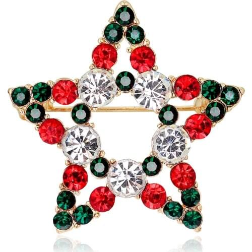 CINDY XIANG Rhinestone Star Brooches For Women And Men Christmas Gifts Vintage Pin Brooch Party Jewelry Coat Sweater Accessories