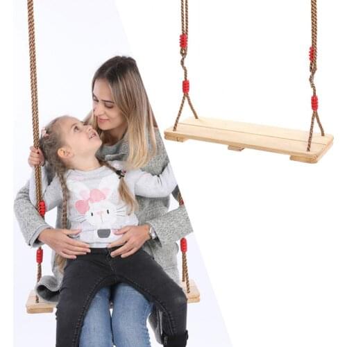 Tree Swing Adjustable Rope Bearing 150kg Wood Flat Kids Swing Toy for Outdoor