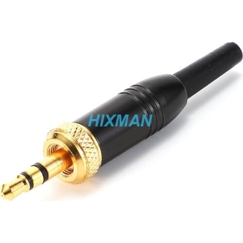 DIY 1pcs Black 3.5mm 1/8‘’ Stereo Screw locking Audio Lock Connector for Sennheiser Sony Nady Audio2000S Mic Spare Plug Adapter