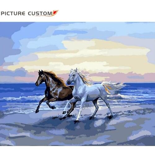 DIY Painting By Numbers Animals Horse Acrylic Painting Adults Modern Picture Set Gift Home Decor For Living Room 40x50cm Frame