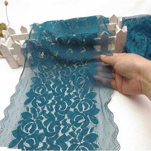 2 Meters Blue Green Elastic Lace Stretch Lace Trim Elastic Lace Trim Ribbon 23CM Width