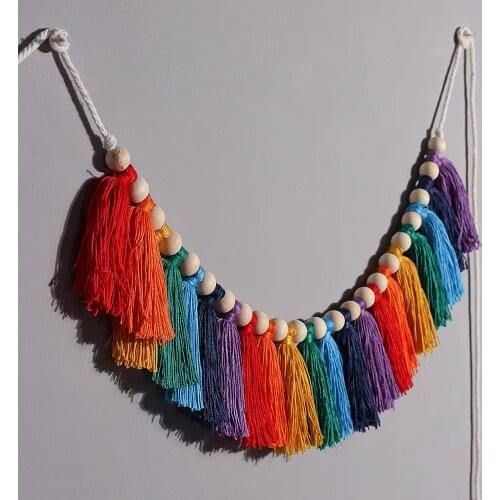 Tassel Garland Colorful Home Decoration Accessories Party Backdrop Christmas Boho Home Decor Wall Hangings Gift