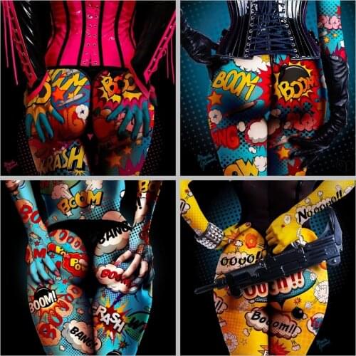 Graffiti Beauty Hip Canvas Painting Sexy Booty Poster Woman Beautiful Butt Art On Wall Abstract Pictures For Living Room