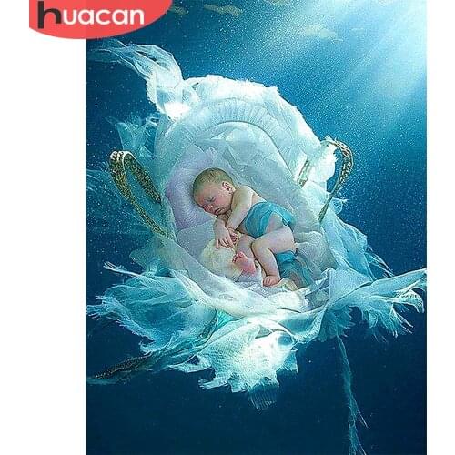 HUACAN Full Drill Diamond Painting Portrait Diamond Art Mosaic Baby Embroidery Decorations For Home Handmade Gift