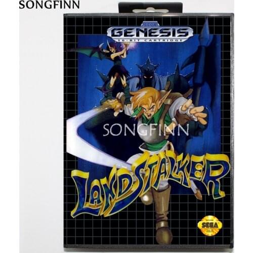 16 bit MD Memory Card With Box for Sega Mega Drive for Genesis Megadrive - Landstalker