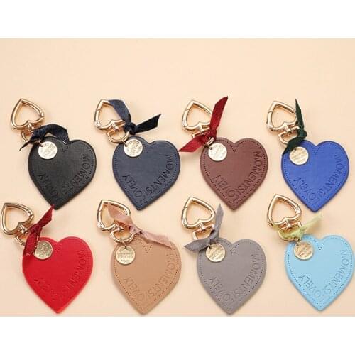 2PCS Fashion Leather Love Keychain Pu English Heart-shaped Metal Bag Handbag Accessories Pendant Couple Year Of The Ox Gift