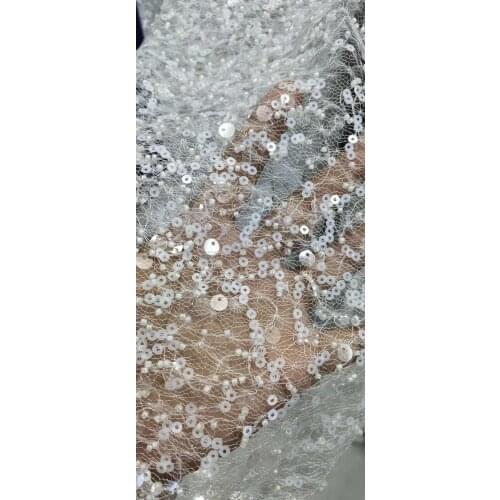 Beaded lace with sequinces and beads.embroidery beaded lace bridal dress beading lace fabrics 10 yards/Lot