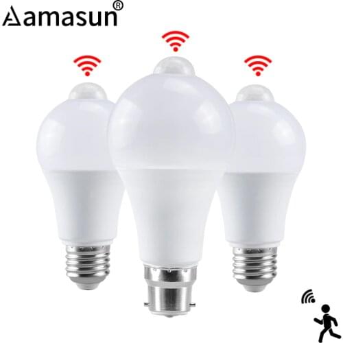 85-265V E27 PIR Motion Sensor Lamp 12W 15W 18W LED Bulb with Motion Sensor B22 Infrared Radiation Motion Detector Security Light