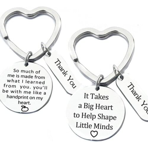 Love Heart Book Charms Keychain Teacher Keyring Jewelry Teachers Day Gifts For Teachers Key Chains Rings Holder