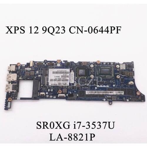 For DELL XPS 12 9Q23 Laptop Motherboard SR0XG i7-3537U CPU With CN-0644PF 0644PF 644PF LA-8821P 100% working well