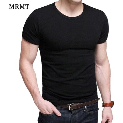 Lycra MenS T Shirt Short Sleeve T-Shirt O-Neck Slim Solid Color Half Sleeved Tee Shirt 2021 MRMT