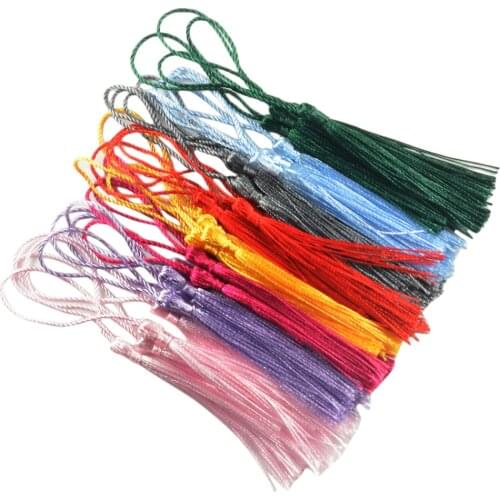 Set of 30 Silky Handmade Soft Craft Mini Tassels with Loops for Jewelry Making, DIY Projects, Bookmarks, Multicolor, 14cm
