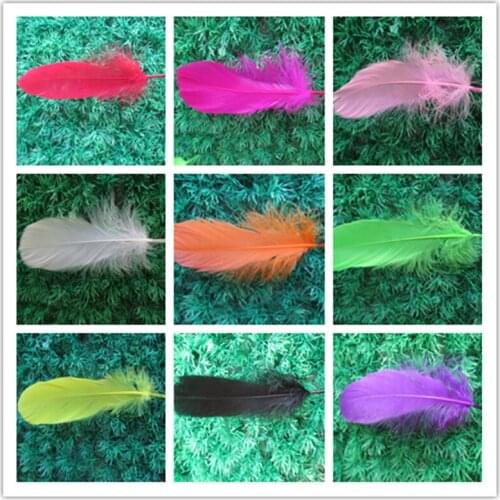 Wholesale 20pcs / lot a variety of colors goose feather length 15-20 cm / 6-8 inch feather trim accessories