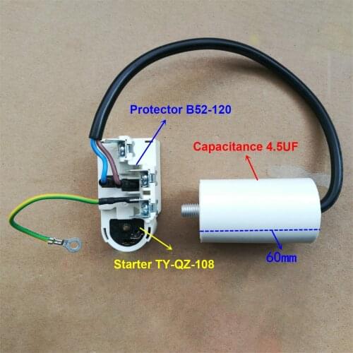 For Haier Refrigerator Starter TY-QZ-108 Protector B52-120 Compressor Relay Accessories with 4.5UF Capacitor