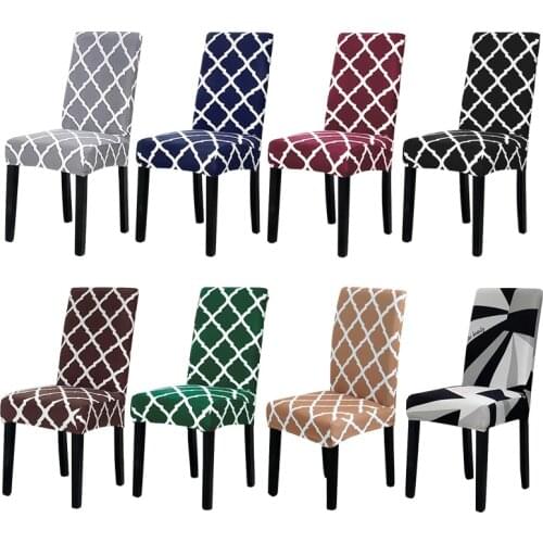 1/2/4/6PCS Geometric Chair Cover Spandex Removable Seat Cover for Dining Room Weddings Hotel Party Banquet housse de chaise