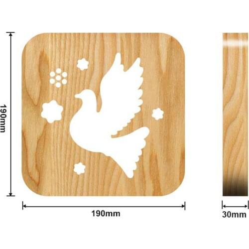LED USB Night Light Wooden Pigeon Desk Lamp Kids Bedroom 3D Decor Bedside Table Lamp for Room Bedroom Living Room Decoration