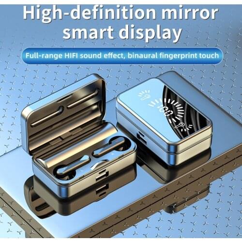 HD mirror TWS Bluetooth 5.1 Earphones Stereo Sports Waterproof Wireless Headphones 2000mAh Charging Box Earbuds With Mic earbuds