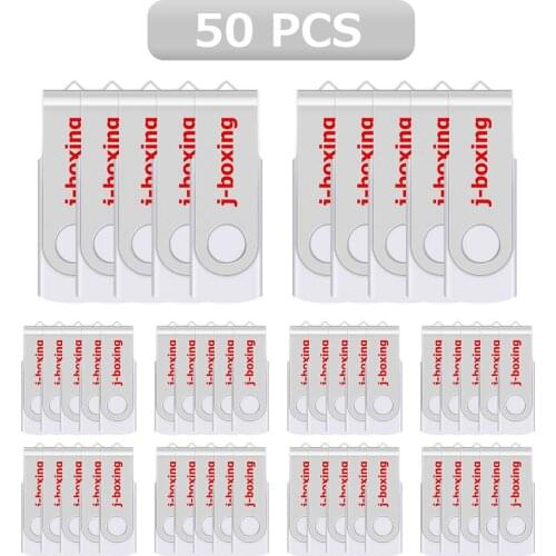 J-boxing 50X 512MB Custom Logo USB Stick Pen Drive Metal Rotating Flash Memory Drive Printed Engraved Personalize for PC Laptop