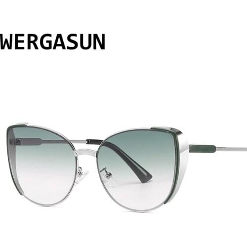 WERGASUN Retro Sexy Cat Eye Sunglasses Women Fashion Brand Designer Women Sunglasses UV400