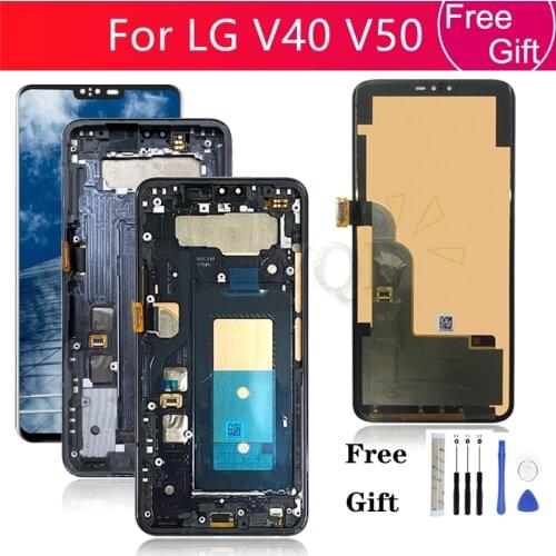 Screen For LG V40 V50 LCD Display Touch Screen Digitizer Assembly With Frame For LG V40 V50 ThinQ Screen with Burn Replacement
