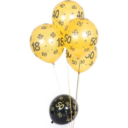 10pcs 12 Inch Number 18 30 40 50 Digital Happy Birthday Balloons Aluminum Foil Balloon Dad Mom Birthday Party Anniversary Decor