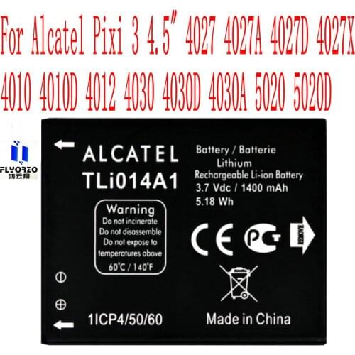 100% Brand new 1400mAh TLi014A1 Battery For Alcatel Pixi 3 4.5" 4027A 4027D 4027X 4010D 4012 4030D 4030A 5020 5020D Mobile Phone