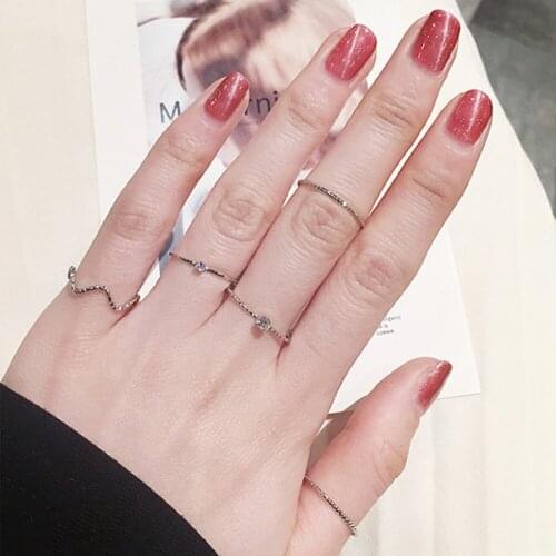 3/5/6/8Pcs Punk Twist Joint Ring Sets For Women Hiphop Minimalist Gold Silver Color Geometric Rings Party Fashion Jewelry