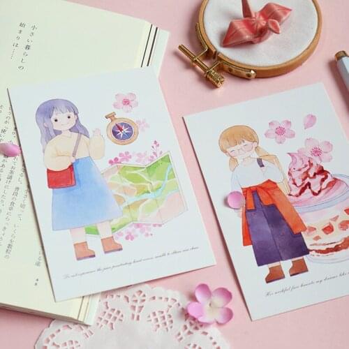 30pcs Travel in Spring style card multi-use as Scrapbooking party invitation DIY Decoration gift message card postcard