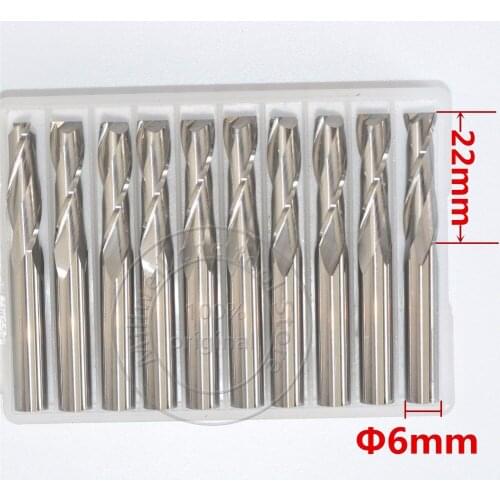 6mm*22mm-20pcs,Freeshipping,CNC wood tools,carbide End Mill,woodworking insert router bit,MDF,PVC,Acrylic,Wood milling cutter