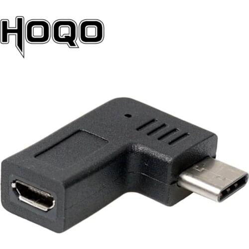 Left Right Angle Type C Adapter Male to Micro USB Female USB C Adapter Support Data Sync Charge Converter For Samsung Note 9 s10