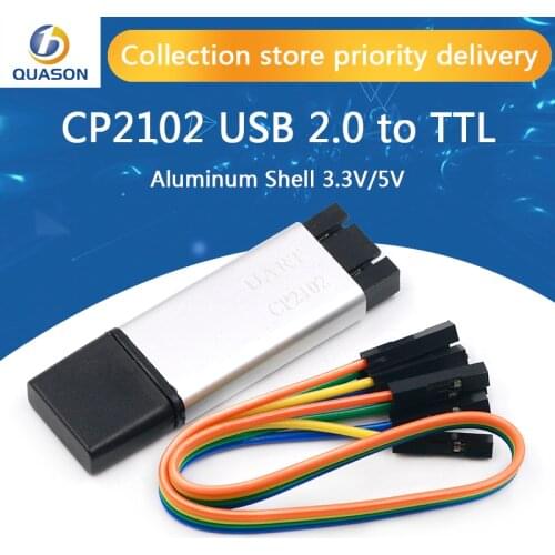 Aluminum shell CP2102 USB 2.0 to TTL UART Module 6Pin Serial Converter STC Replace FT232 Module support 5v/3.3v for arduino