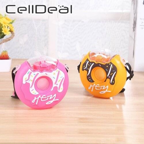 Cute Donut Ice Cream Water Bottle Creative Cute Style Cup With Straw 380ml Portable leakproof For Kindergarten Baby Children