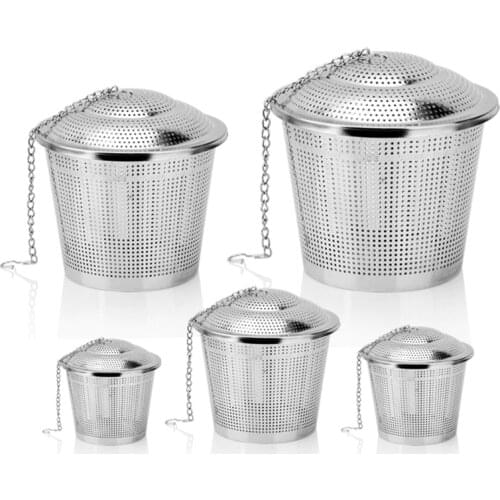 Tea Strainers 304 Stainless Steel Seasoning Bucket Tea Filter Hot Pot Marinated Ball Soup Weibao Micro Hole