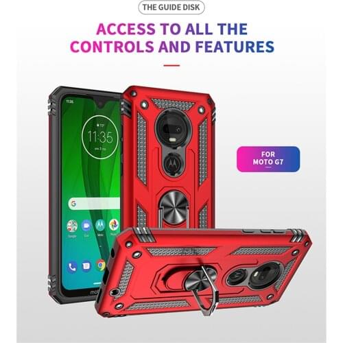 For Motorola Moto G7 Case G7 Plus Cover Armor Rugged Military Car Holder Ring Case For Motorola Moto G7 Plus G 7 MotoG7 G7+ Capa