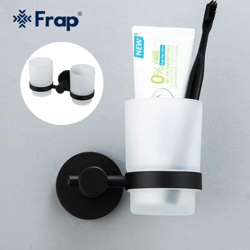 FRAP Toothbrush Tooth Black cup holder cups Wall-mount Bathroom Accessories bath hardware set Cup Tumbler Holders F30206