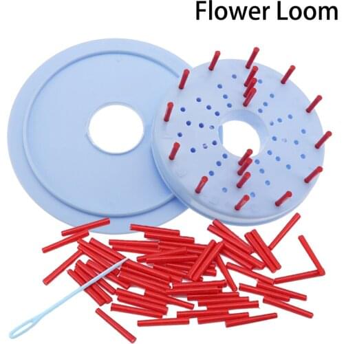 DIY blue Creativity Flower Loom Weaving tool Flower Weaver round Device Detachable Portable Knitting Apparel Sewing Tools