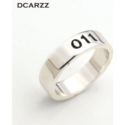 Stranger Things Ring Silver Color Handstamped Eleven Ring With 011 Letter Rings Movie/TV Fashion Jewelry for Men Gift Hote Sale