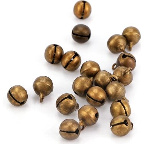 1 bag(100Pcs) Retro Metal Copper Christmas Bells Home Christmas Tree Decoration Ornament DIY Crafts Jingle Bell 6/8mm