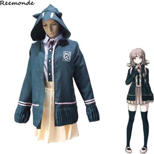 Anime Super DanganRonpa 2 Nanami ChiaKi Cosplay Costumes Jackets Skirt Synthetic Wigs Hair For Women Girls Party Uniform Clothes