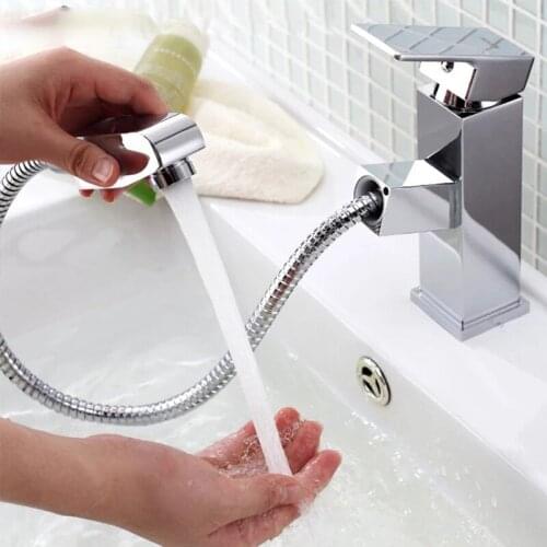 Kitchen Faucets Square Chrome/Black Single Handle Pull Out Kitchen Tap Single Hole Swivel 360 Degree Rotation Water Mixer Tap