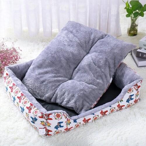 Lovely Dogs Bed Soft Winter Plush Dog Beds Calming Pet Accessories For Dogs Cats Medium Dag Nest Litter Puppy Kennel No Pillow