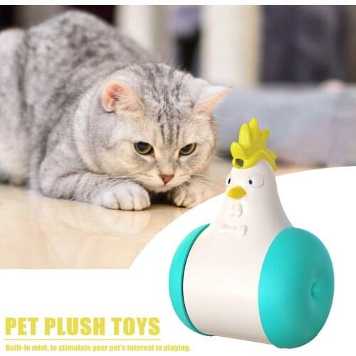 Multifunctional Teasing Cats Toy Chick Style Automatic Infrared Pet Laser Tumbler Squeak Toy Kitten Interactive Toys Pets Supply