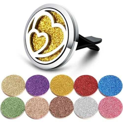 Fashion Love Car Aromatherapy Diffuser Stainless Steel Vent Freshener Car Essential Oil Diffuser Perfume locket Valentines Gift