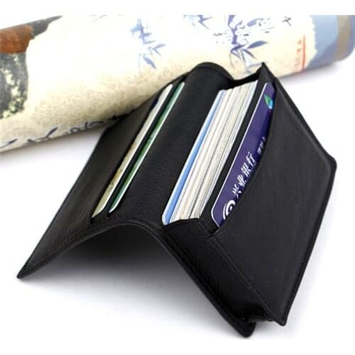 Fashion Classic Men Leather Credit Card Holders Business ID Card Case Fashion Card Holder Blocking Bank Card Wallets Box